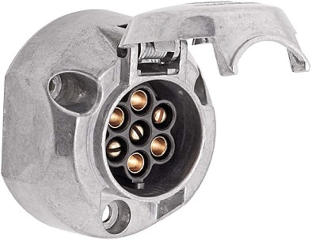 HELLA 8JB 001 941-001 Socket - 12V - 7-pin connector - Tin Bronze - Metal Housing - DIN/ISO: 1724