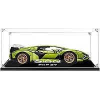 Tirff Acrylic Display Case Compatible with Lego 42115 Lamborghini Sián FKP 37, Dustproof Showcase for 42115 (Without Model Kit)