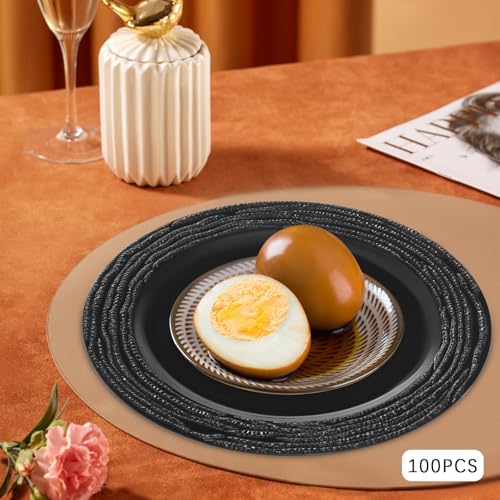 100 platos de carga redondos para cenas, negro miniatura 3