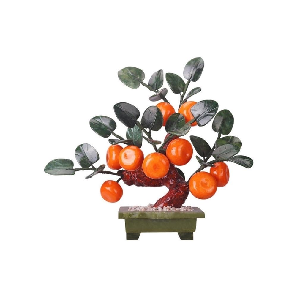 CHENGAIJIAN Artificial Bonsai Tree, Jade Orange Tree Bonsai Ornament Office Desk Home Room Decor Feng Shui Wealth(S)