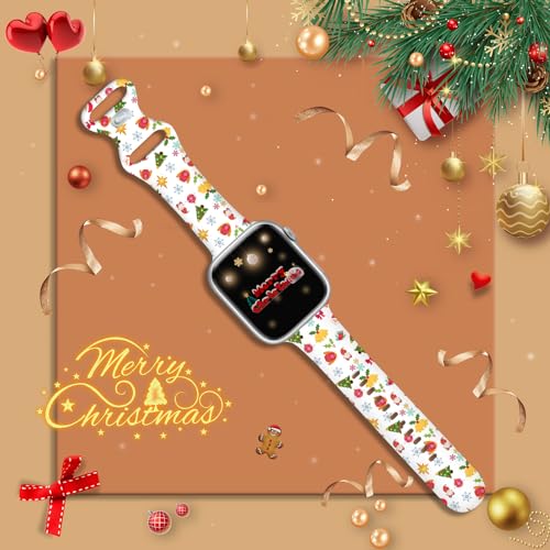 Image of Holidays Watch Band Compatible with Apple Watch Bands 38mm 40mm 41mm 42mm 44mm 45mm 49mm for Women Men Gift, Halloween Adjustable Soft Silicone Strap Replacement for iWatch Series Ultra SE 9 8 7 6 5 4
