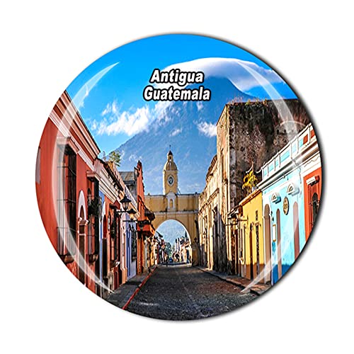 Antigua Guatemala - Imán para nevera con diseño de recuerdo y cristal