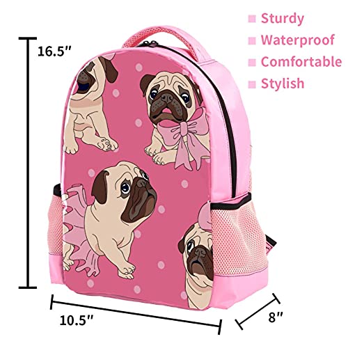 Sac à dos multicouche pour élèves avec grands compartiments scolaires rose