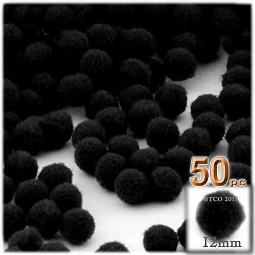The Crafts Outlet 50-Piece Multi Purpose Pom Poms, Acrylic, 12Mm/About 0.5-Inch, Round, White #TOP3
