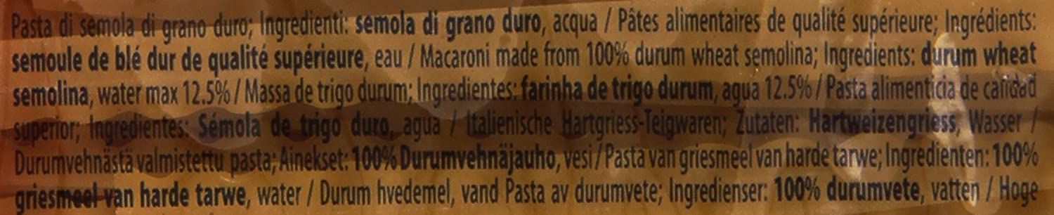 20 pastas Divella 100% Italiano N° 82 Tripoline 500 gr