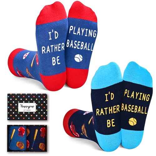 HAPPYPOP Baseball Gifts For Kids Boys Girls - Gifts For Baseball Lovers Players, Baseball Gifts For Kids Boys Girls 7-9 Years, Kids Boys Girls Baseball Socks