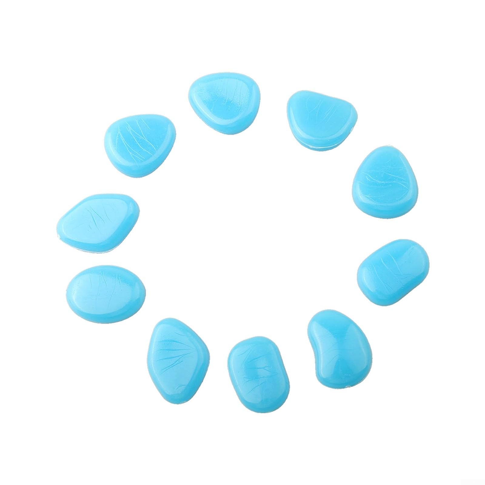 50 ciottoli fosforescenti, pietre da giardino luminose per vialetto, acquario, decorazione per cortile, interni ed esterni, 2-3 cm (blu)