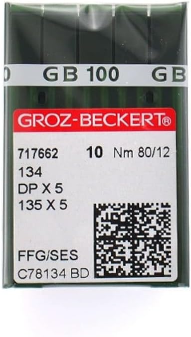 100pcs Groz Beckert 134 135X5 Dpx5 FFG/SES Needle for Singer Pfaff Inudstrial Sewing Machine Needles Dp x 5 Dp*5 (12(80))