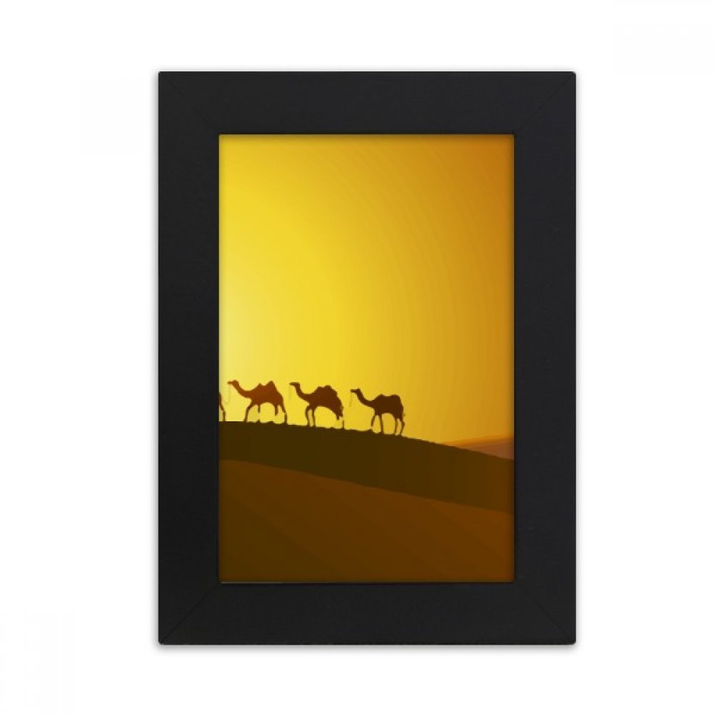 Cadre photo désert silhouette chameau noir 10x15 cm pour bureau stylé