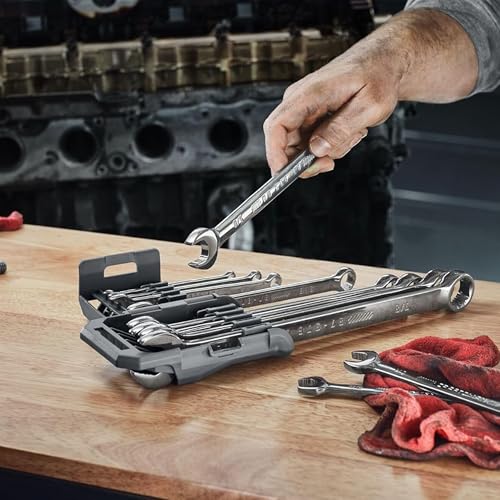 Image of Sulfar Power Action Power Action 14pcs Combination Wrench Set CWS01 CRV Nickel Plated Different Sizes Available from 8mm-24mm Alongwith Tool Bag (CWS01)