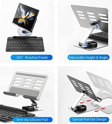 Mini teclado portátil Samsung Z Fold 6 5 4 mouse inalámbrico soporte tablet 3
