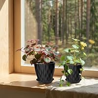 Bailtouk Blumentopf mit Untersetzer 5er Set, 12.6cm Kunststoff Pflanzentopf – Ansicht 7