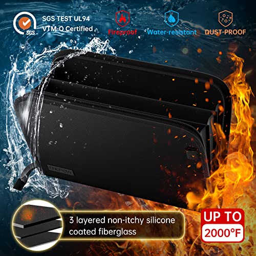 Engpow Expanding File Folder With Multi-Function Pockets,Fireproof File Organizer Accordion Document Organizer With Letter A4 Size Storage For Important Document,Money,Card,Usb,Passport,3-Pocket,Black #TOP2