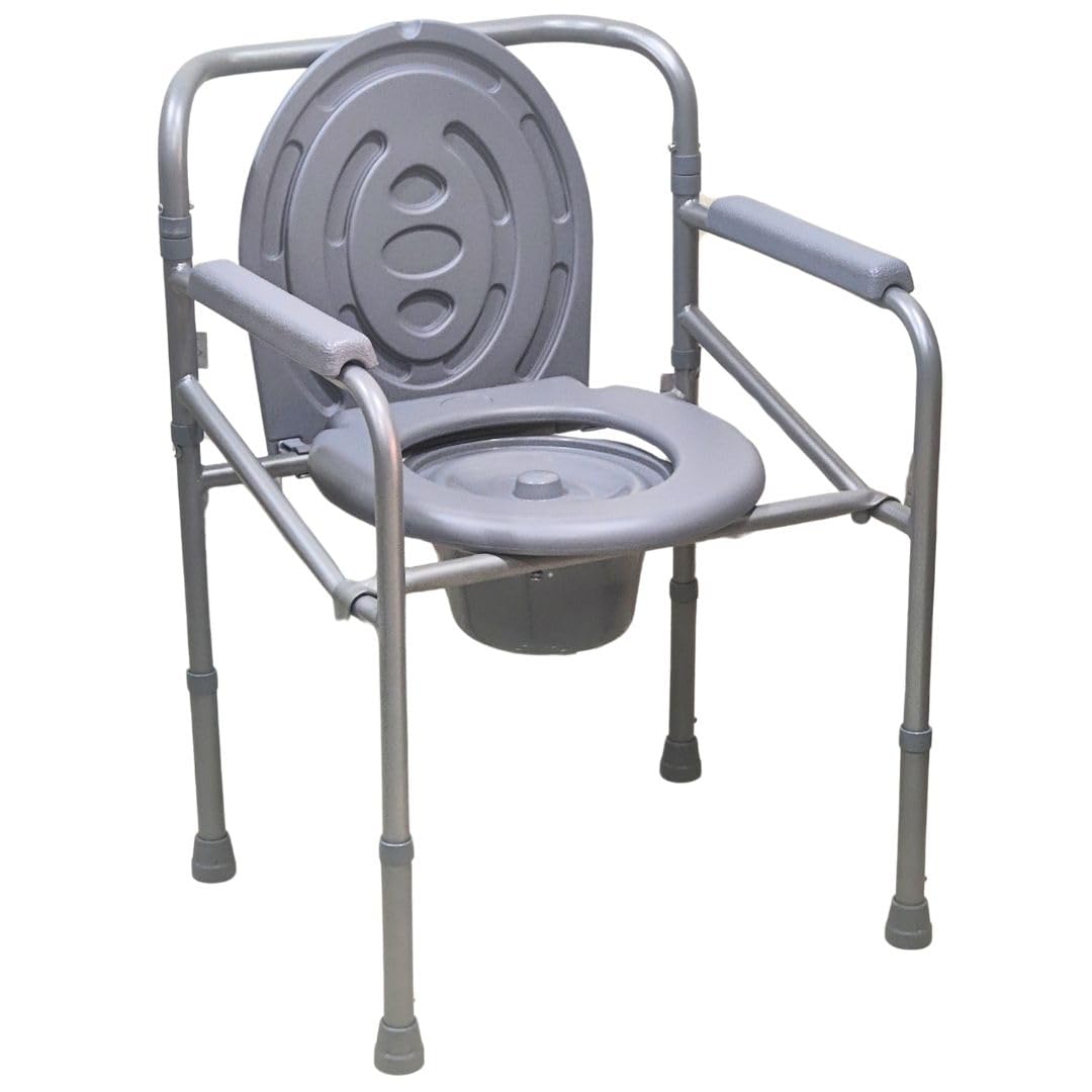 VEAYVA 3-in-1 toilet chair for adults Height Adjustable Commode Chair with Armrests - Portable and Foldable Bedside Commode for Elderly and Disabled (POWDER COATED) (B0CTHWVSBG) Amazon Price History, Amazon Price Tracker