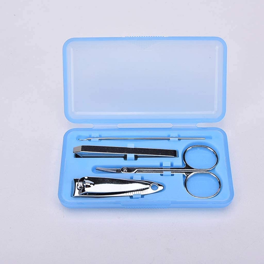 Kit de coupe-ongles de voyage bleu 4 pièces, idéal pour garder des mains nettes en déplacement