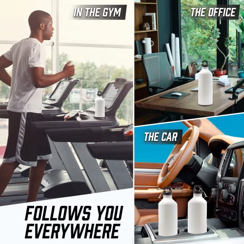 Ezhydrate Aluminum Water Bottle 20 Oz Blank Reusable Water Bottles Lightweight Aluminum Gym Travel Water Bottle Leak Proof Team Customized Water Bottles For Bike Bicycle Camping (White) #TOP4
