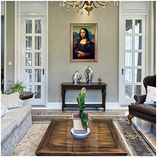 Mona lisa by Leonardo Da Vinci Framed Size:34.5x24.5 inches,Image Size:30x20 The World Classic Art Reproductions,Giclee Canvas Prints Wall Art for Home Decor,Italy Style Luxurious Gold Embossing Frame - Image 5