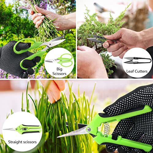 Bonsai Tool Kit, 21 Pcs Gardening Tools Set Include Garden Pruning Shears, Plant Trimming Scissors, Training Wire, Succulent Tool, Leather Bag Storage, Gardening Gifts For Women, Plant Lovers #TOP3