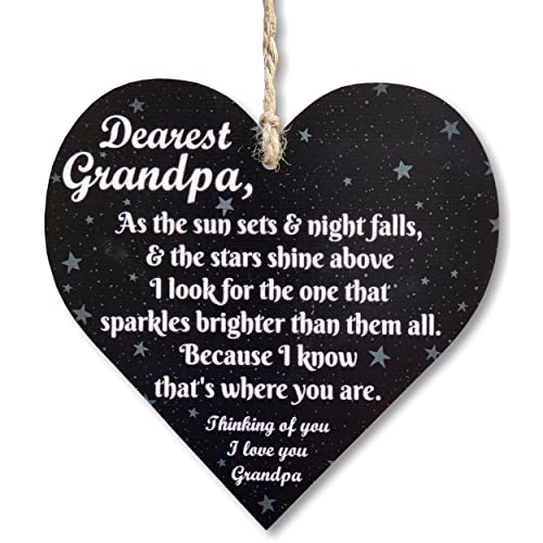 Carispibet Dearest Grandpa Home Signs Decorative Signs Birthday Gifts Thank You Gift Signs House Décor Home Decoration Plaques Hanging Gift Wall Art Ornament 5" X 5" #TOP13