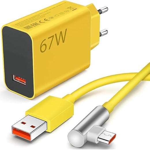 Carregador rápido ClickMixx 67W com cabo USB C 1m -90 grau para Redmi Note 13 Pro, Turbo Charge para Xiaomi Mi 13/13 Lite/12S Ultra/Mi 12 Lite/Mi 12 /Mi 12 x/Mi 11 Ultra/Redmi Note 13 Pro /12 Pro