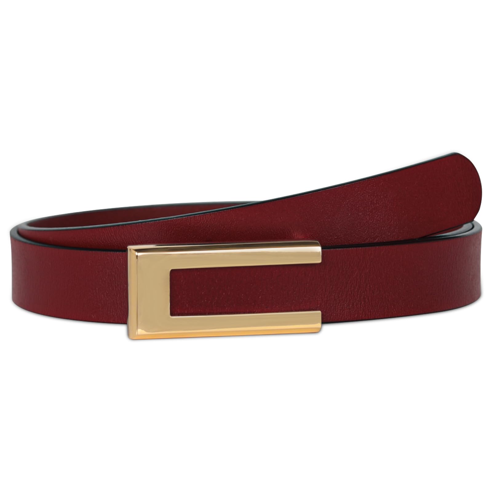 Women's Leather Belt with Buckle - Ideal for Dresses, Jeans, and Coats
