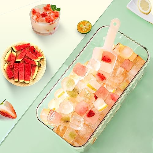 Longzon Ice Cube Tray With Lid And Bin,60 Pcs Mini Ice Cube Trays For Freezer,Ice Cube Mold, Ice Molds Ice Scoop,Ice Cube Tray Mold For Whiskey Cocktail,Tea,Coffee #TOP6