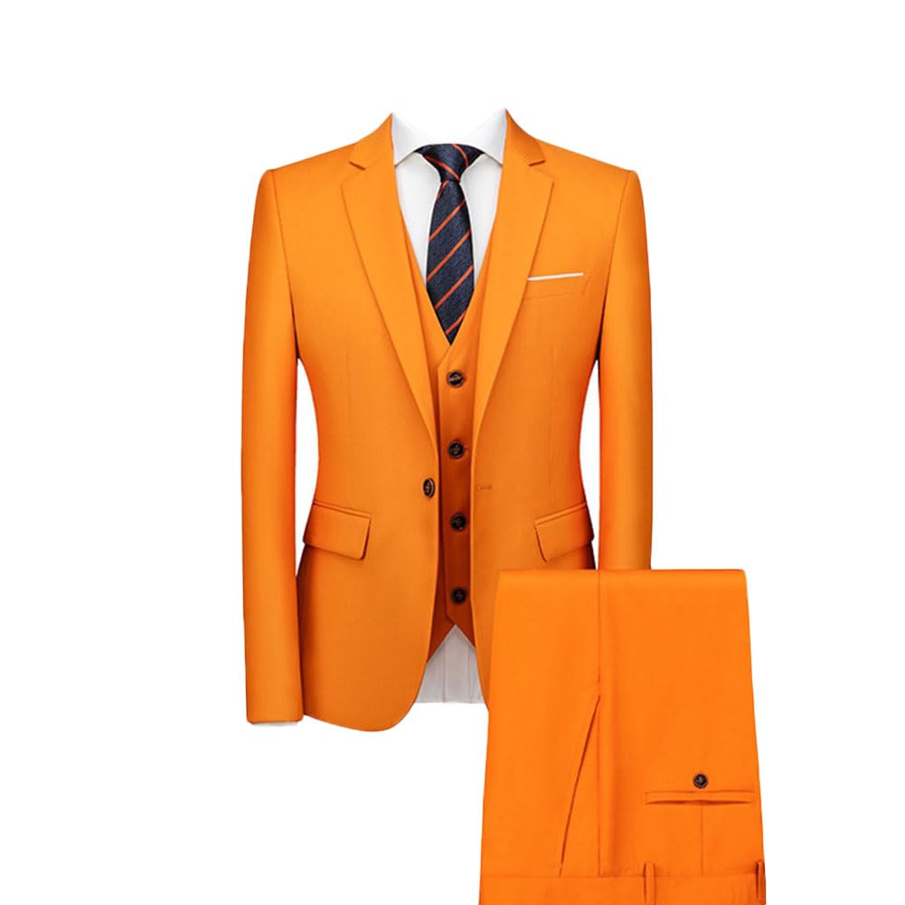 MISSMAO Abito da Uomo 3 Pezzi Completo Eleganti Matrimonio Completo da Sposa Slim Fit Abiti da Lavoro Blazer Gilet Pantaloni