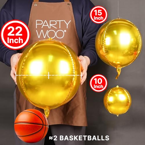 Image of PartyWoo Metallic Gold Foil Balloons 20pcs Large Round Giant Jumbo Balloons