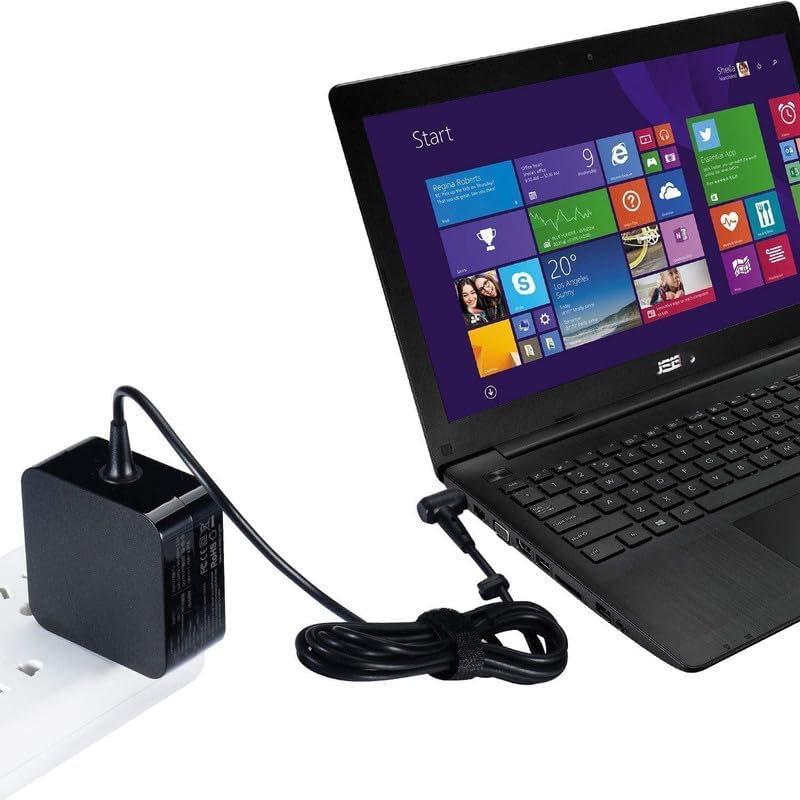 Image of VNJ Asus 33W Replacement Laptop Charger Adapter fits for ASUS Model AD890M26 Wall Plug Power Supply with 4.0MM X 1.35MM pin - Black