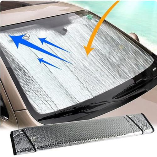 Image of Car Sunshade Summer Car Window Sunscreen Heat Insulation Foldable Sun Shade for Front Windshield UV Block, Sun Visor Shield Sun Reflective Sun Blind for Auto Interior Protection