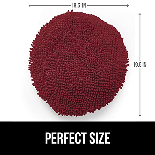 Kangaroo Shag Chenille Toilet Lid Cover, Machine Washable, Microfiber Dries Quickly, Ultra Soft Seat Covers, 19.5X18.5, Fits Most Standard Lids, Essential Home Bathroom Decor, Red #TOP2
