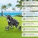 Tedycatt 360 Golf Pull Cart: Lightweight Folding Swivel 3 Wheels Golf Caddy with Foot Brake, Cooler Bag, Drink& Umbrella Holder, Gray