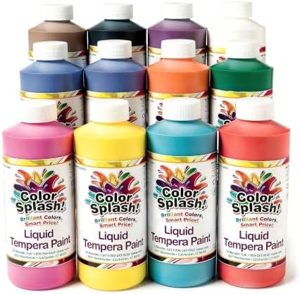 Color Splash! -W18 16-oz. Liquid Tempera Assortment (Pack of 12)