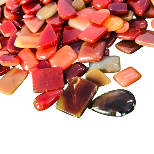 Cabochon en onyx rouge naturel lot de 10 pour fabrication de bijoux en vrac