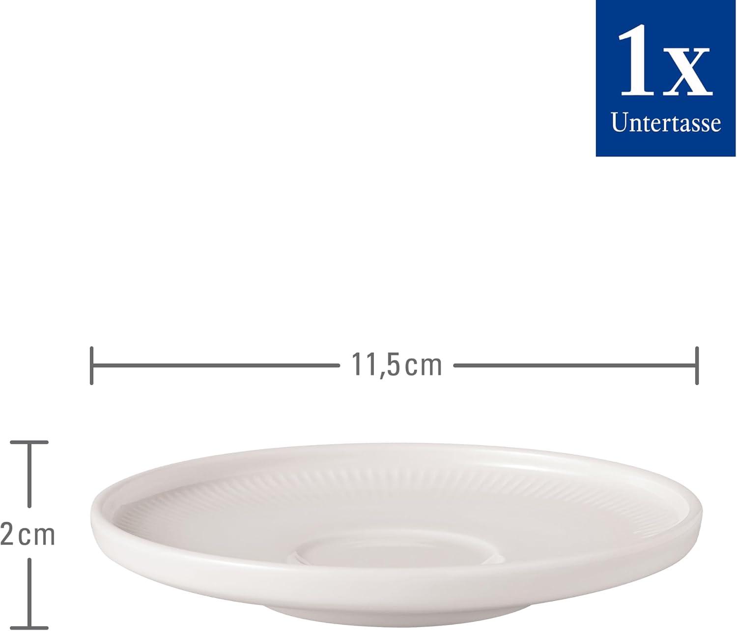 Villeroy & Boch Afina Espresso Cup Saucer, Premium Porcelain, Made in Germany, Dishwasher and Microwave Safe, 4.5 in, Stackable, White