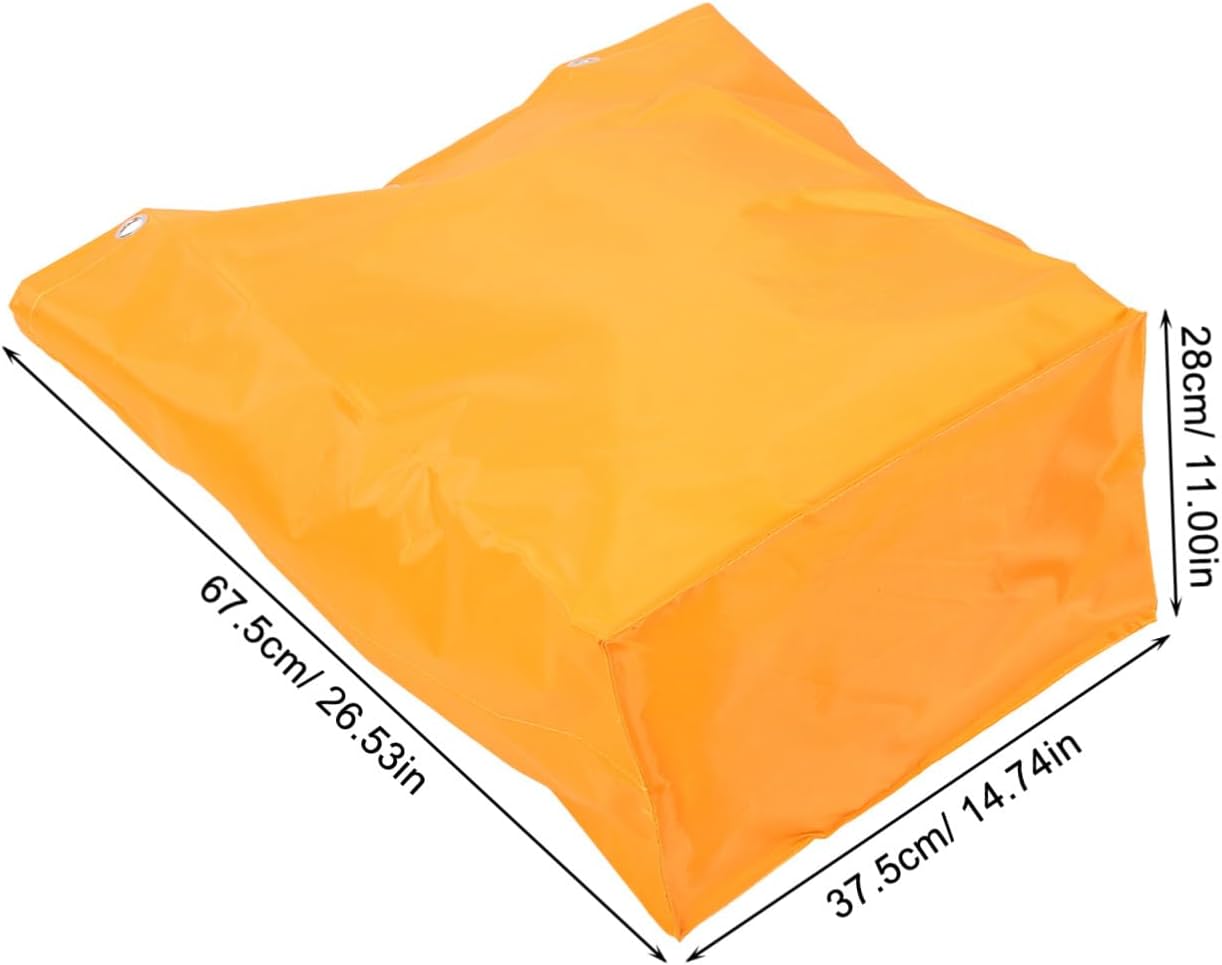 Replacement Janitorial Cart Bag Canvas Cleaning Supply Tote High Capacity Yellow Housekeeping Cleaning Cart Bag for Maintenance Staff