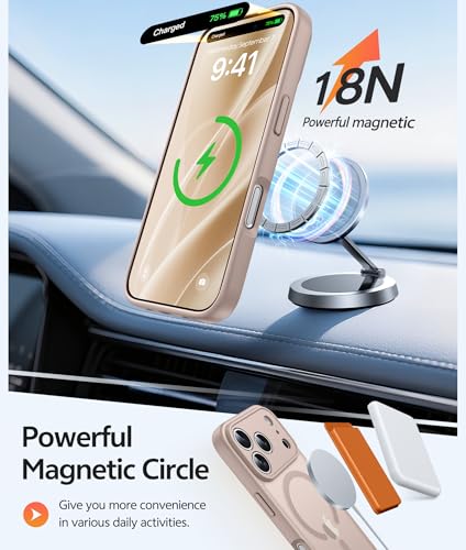 Image of FNTCASE for iPhone 17 Pro Max Case: [Compatible with Magsafe] Translucent Matte Cases with [Full Camera Protection] [Screen Protector] Military Grade Shockproof Protective Phone Cover - Desert Gold