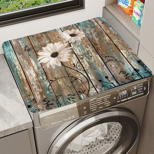 Ayicheyl Protection Machine A Laver Coussins 60x60cm, Housse Machine A Laver Dessus, Cache Machine A Laver avec Motif Dessus Machine A Laver Lavable pour...