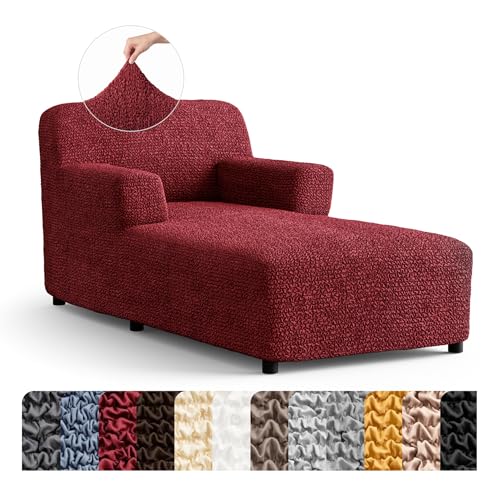 PAULATO BY GA.I.CO. PAULATO BY GA.I.CO. Stretch Chaise Lounge Slipcover 1-Piece Non-Slip – Soft Elastic Lounge Chair Covers – Furniture Protector Washable - Burgundy (with Armrest 32"-48" Wide) sold by Mamma Mia Covers - Amazon