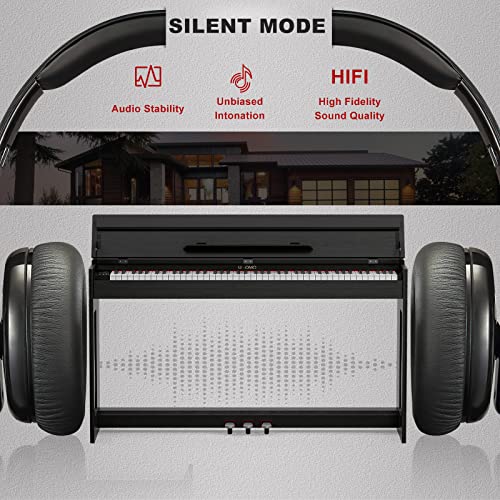 Umomo Ump-718 88 Key Weighted Digital Piano With Duet Piano Bench, Beginner Keyboard Piano Full Size Heavy Hammer Weighted Action Electric Piano Keyboard With Midi, Black #TOP4