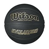 Wilson Evolution Black Edition Official Basketball, 29.5, Black/Gold