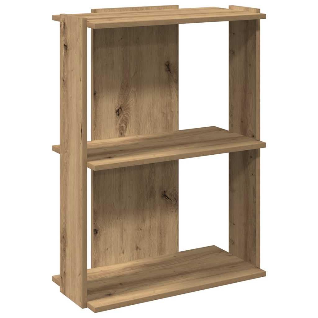 Vidaxl Bookcase 3-Tier Artisan Oak 60X30x80 Cm Engineered Wood Bookshelf