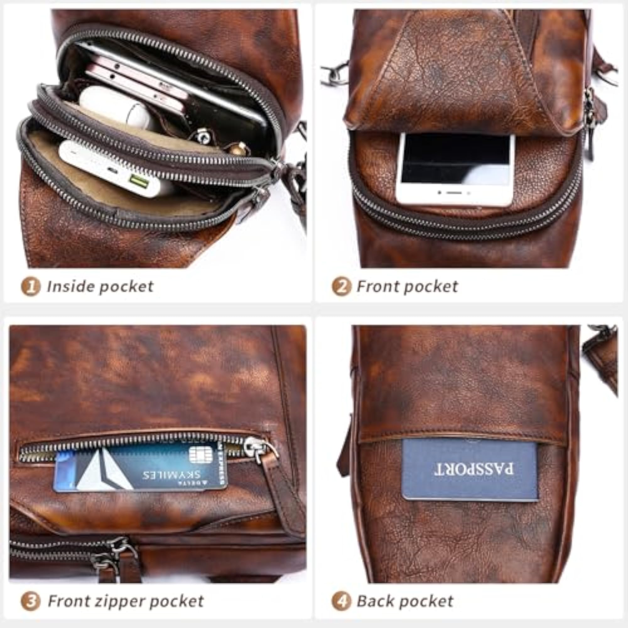 Handmade Classic Vintage Leather Crossbody Sling Bag
