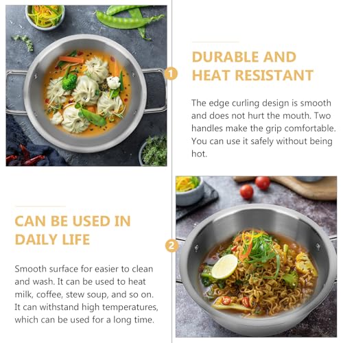 Casserole à nouilles induction pot à ramen acier inoxydable avec couvercle - 4