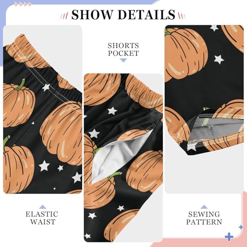 Pumpkin Star Boys Long Pants Soft Trousers Elastic Waist Kids Lounge Bottoms with Pockets S-XL4