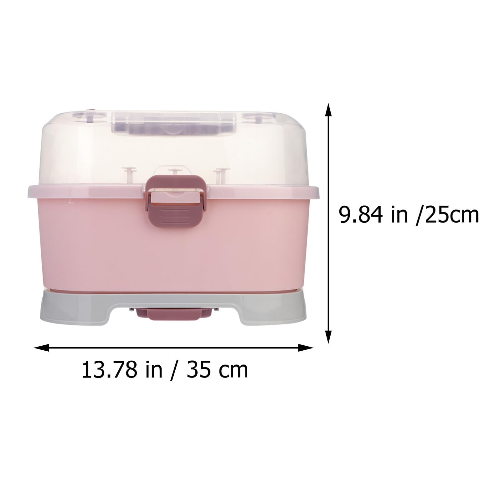 KOMBIUDA Babyflaschen Organizer, Tragbare Aufbewahrungsbox aus Pp in Rosa | Großes Fassungsvermögen, für Zuhause und Reisen, für Milchflaschen und Stillzubehör