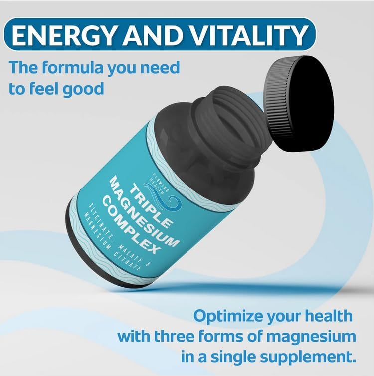 Miniatura 7 de Complejo triple de magnesio (60 cápsulas) - 470 mg de glicinato, malato y citrato de magnesio