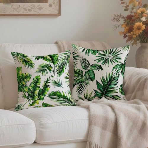 Housse Coussin 70x70cm Imperméable Double Face Vert avec Zip