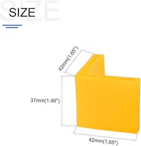 Miniatura 2 de METALLIXITY Almohadillas angulares de hierro para muebles (1.57 pulgadas), 8 unidades, cubiertas de plástico en forma de L para pies de muebles,