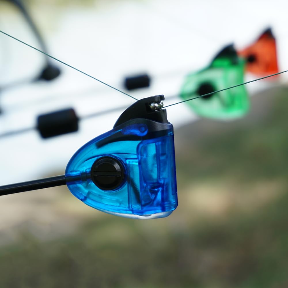 Hirisi Tackle Lot de 4 détecteurs de touche de pêche à la carpe avec lumière LED 2,5 mm